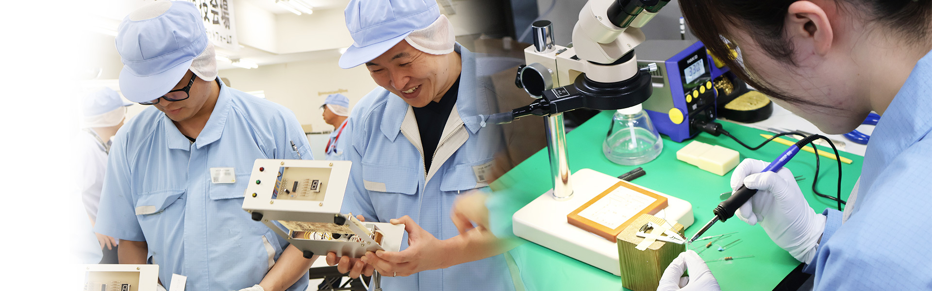 組み立てた装置とはんだ付け