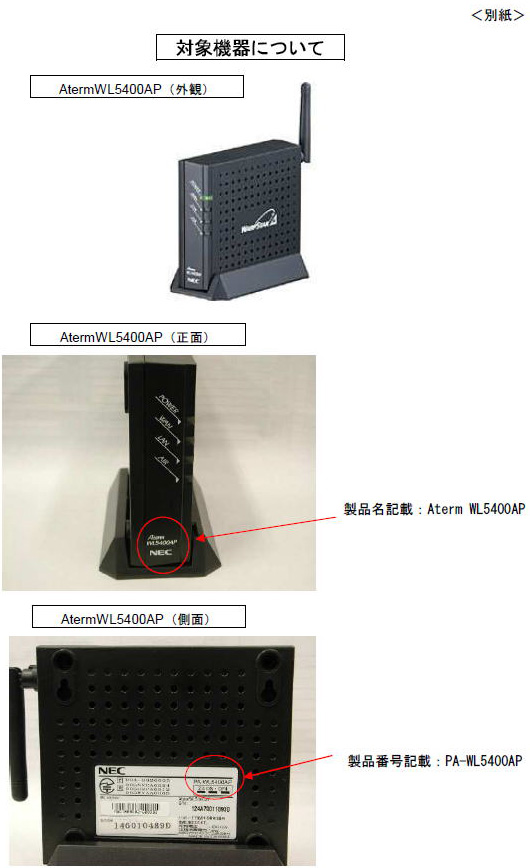 対象機器について