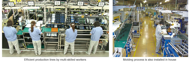Efficient production lines by multi-skilled workers & Molding process is also installed in house