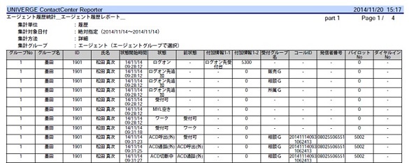 オペレータ履歴統計