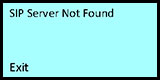 画面表示：SIP Server Not Found