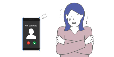 知らない番号から着信するスマホのイラスト