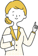 指さしポーズの女性のイラスト