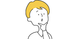 あごに手をやるポーズの男性のイラスト