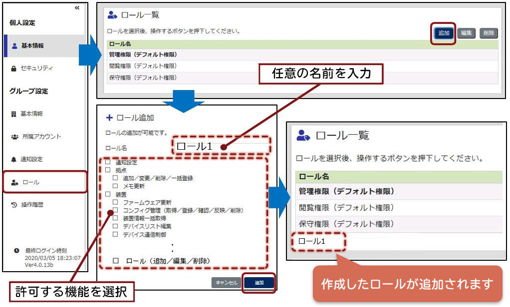ロール追加機能