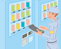 飲料のルートセールスで、自動販売機の商品管理を強力にサポート