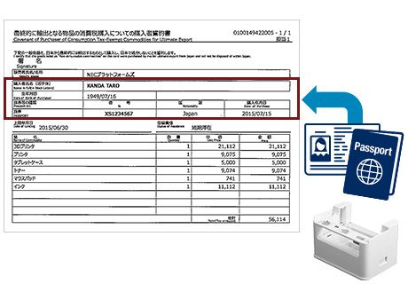 スキャナでパスポートを読み込む