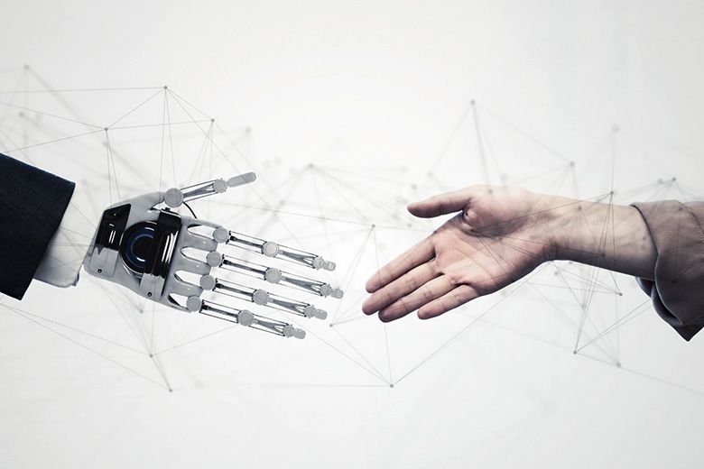 ロボットと人間の握手